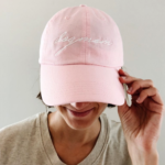 EMBROIDERED DOG MOM HAT BLUSH