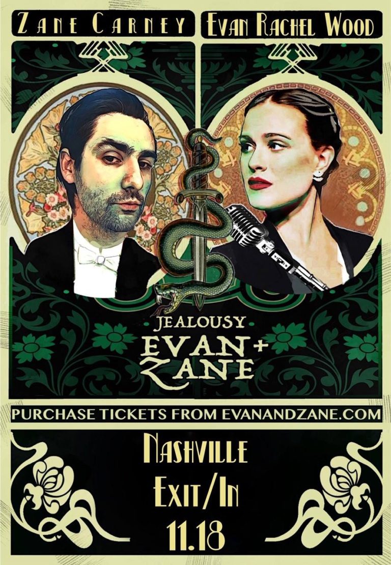 EVAN + ZANE with Evan Rachel Wood, Zane Carney at EXIT/IN This Sunday!