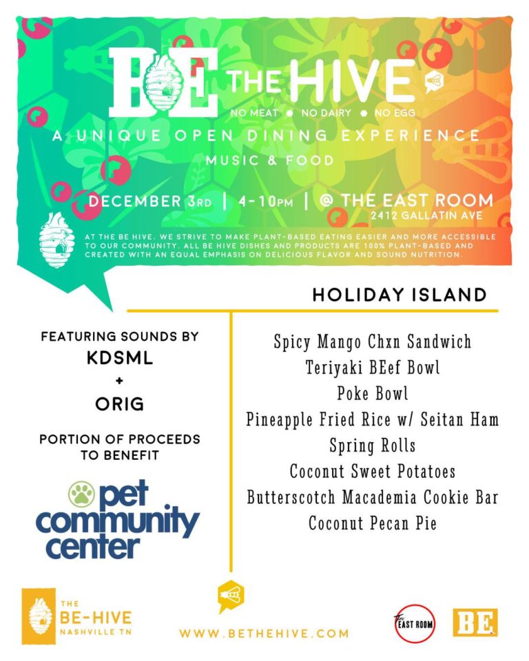 The Be-Hive Dinner: Holiday Island for Pet Community Center!